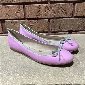 Boden Purple Leather Ballet Flats